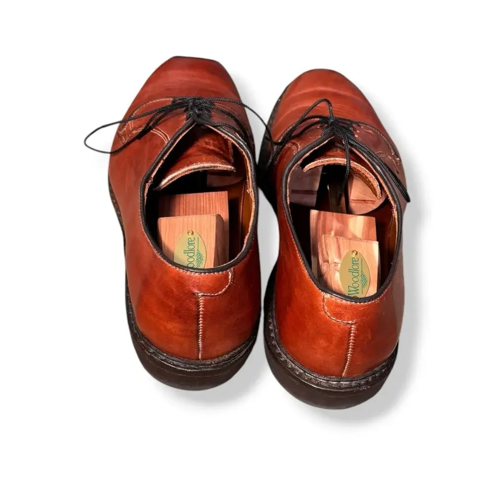 Allen Edmonds Badlands‎ Plain Toe Derby Shoes Cognac Brown Leather USA 10 3E